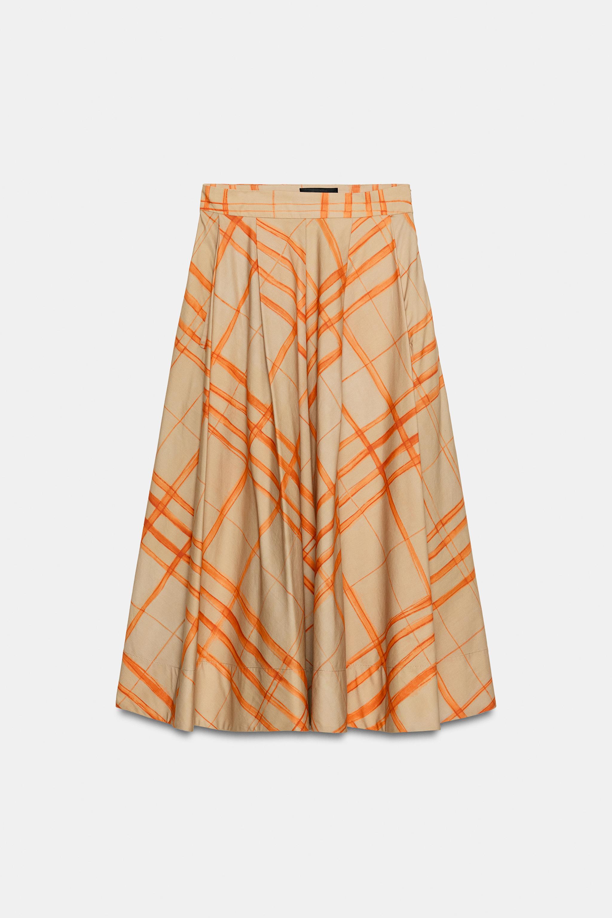 ZW COLLECTION PLAID CAPE SKIRT